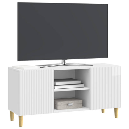 Mobile TV Bianco Lucido 102 x 34,5 x 50 cm Legno ingegnerizzato | homemem39