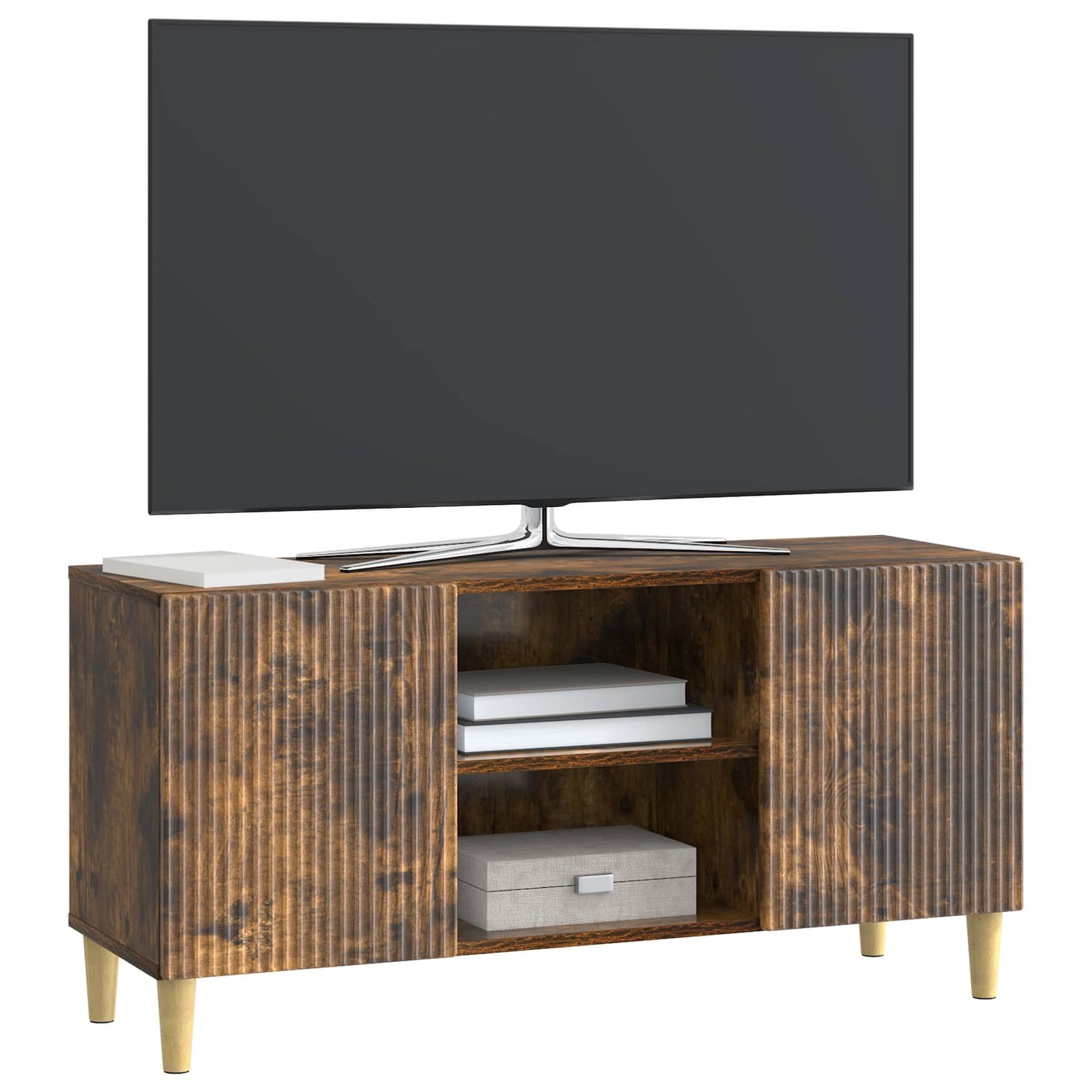 Mobile TV Rovere Fumo 102 x 34,5 x 50 cm Legno ingegnerizzato