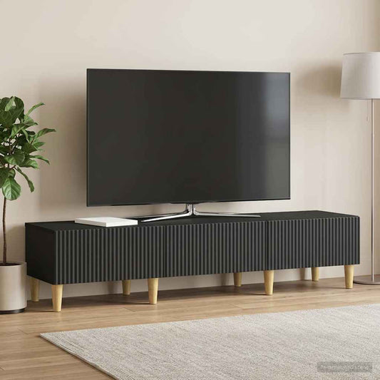 Mobile TV Nero 147 x 34,5 x 30 cm Legno ingegnerizzato
