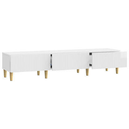 Mobile TV Bianco Lucido 147 x 34,5 x 30 cm Legno ingegnerizzato | homemem39