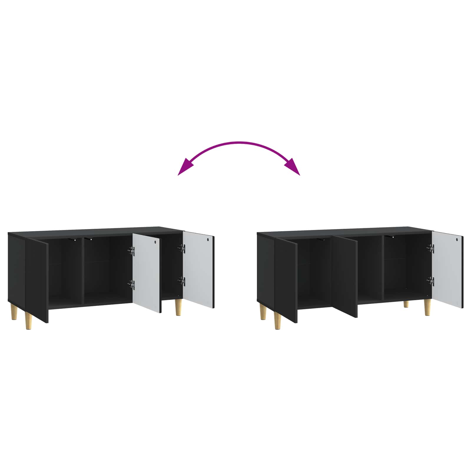Mobile TV Nero 99 x 34,5 x 50 cm Legno ingegnerizzato | homemem39