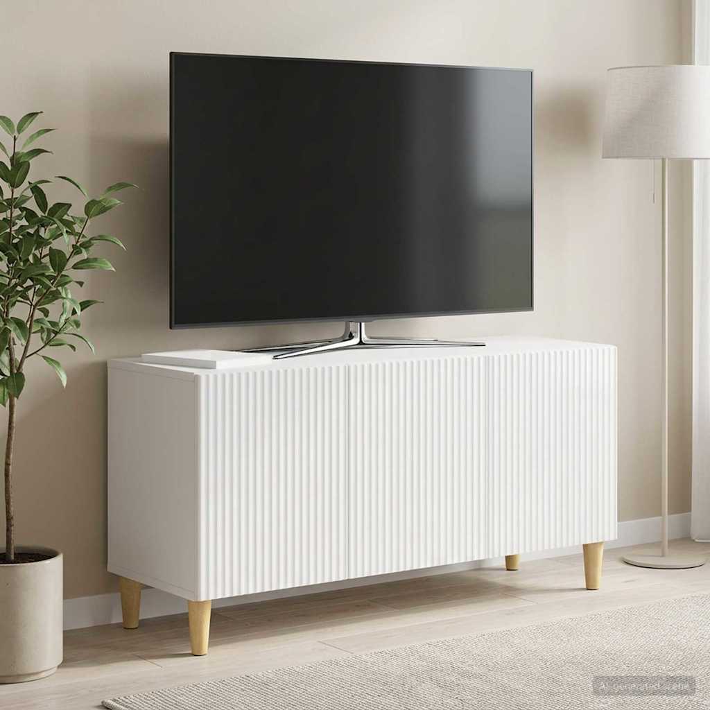 Mobile TV Bianco Lucido 99 x 34,5 x 50 cm Legno ingegnerizzato