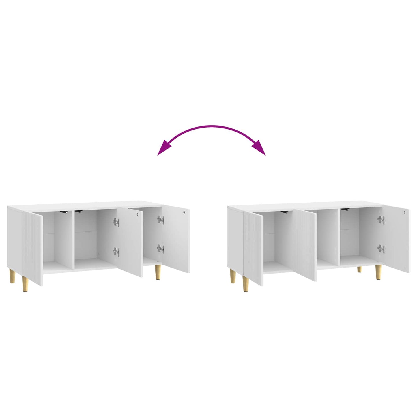Mobile TV Bianco Lucido 99 x 34,5 x 50 cm Legno ingegnerizzato | homemem39