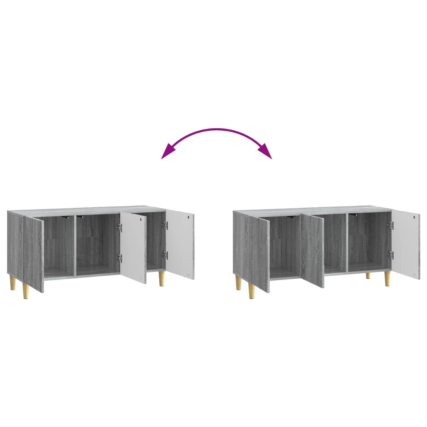 Mobile TV Grigio Sonoma 99 x 34,5 x 50 cm Legno ingegnerizzato | homemem39