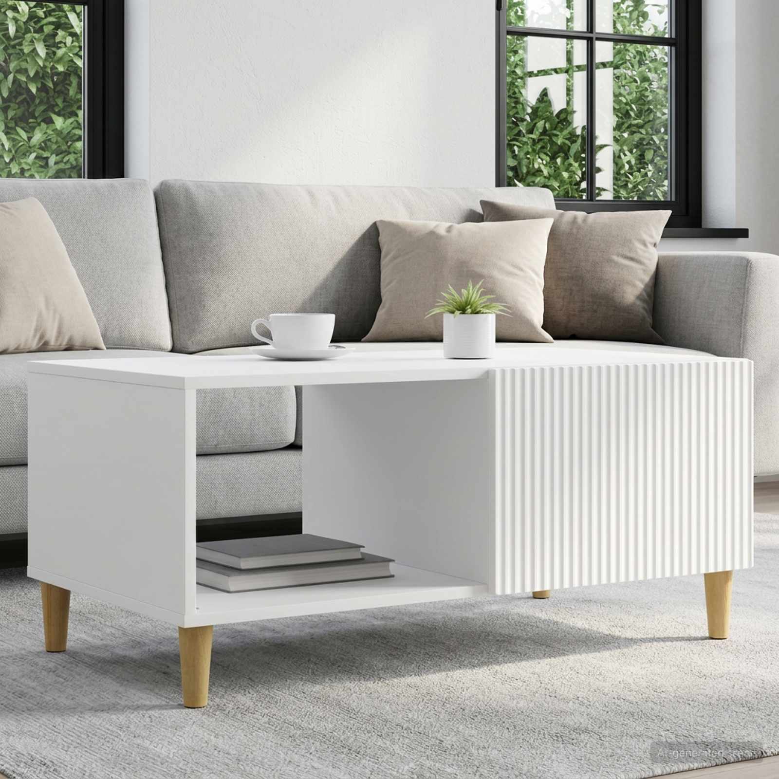 Tavolino da salotto Bianco 90 x 50 x 40 cm Legno ingegnerizzato | homemem39