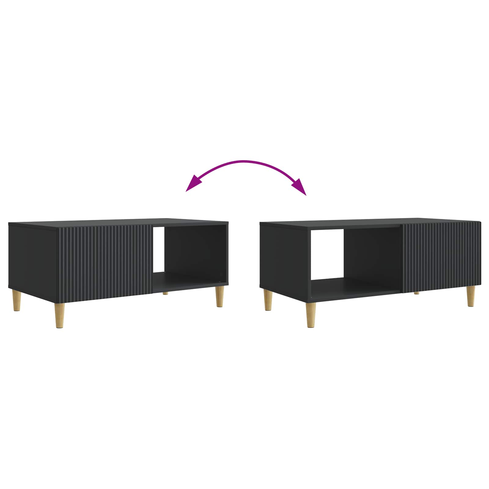 Tavolino da salotto Nero 90 x 50 x 40 cm Legno ingegnerizzato | homemem39