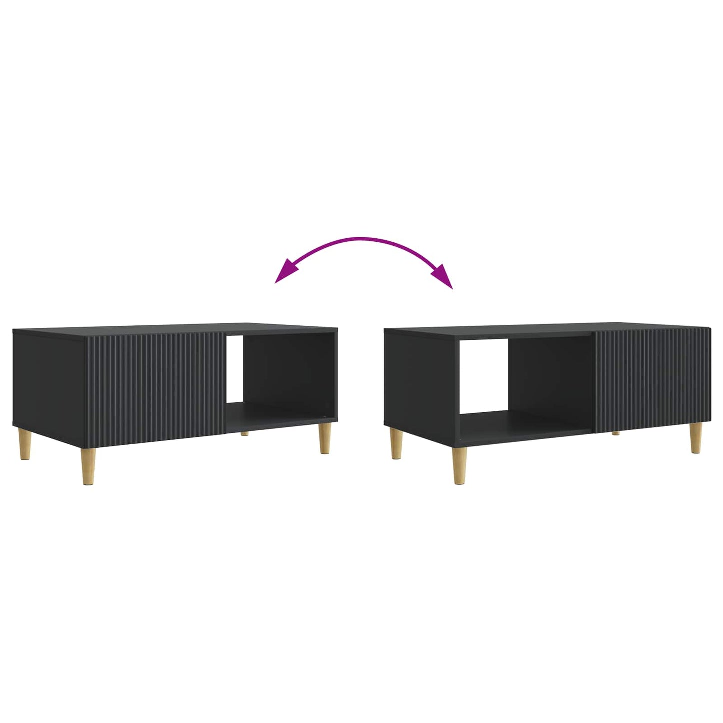 Tavolino da salotto Nero 90 x 50 x 40 cm Legno ingegnerizzato
