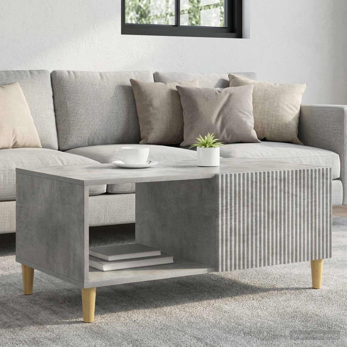 Tavolino da salotto Grigio Cemento 90 x 50 x 40 cm