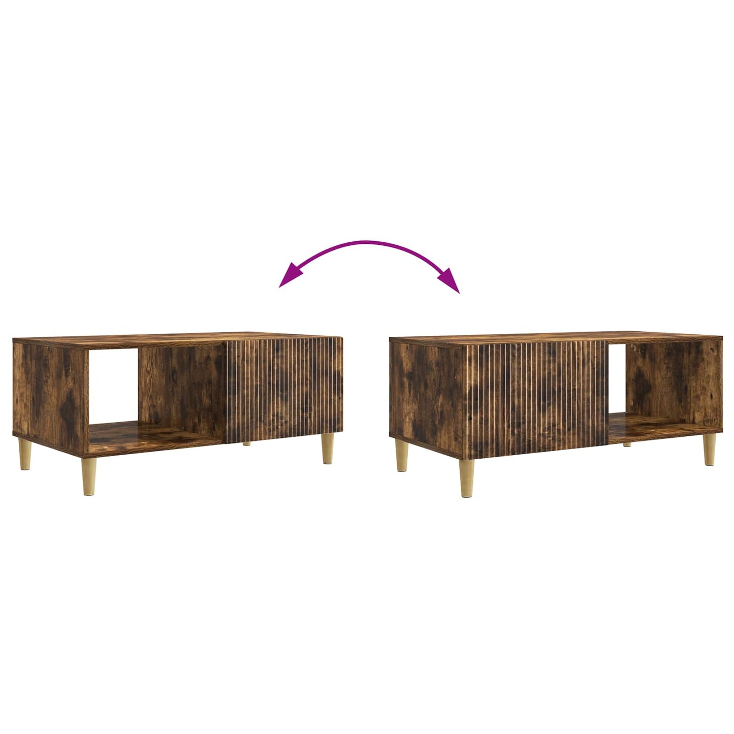 Tavolino da salotto Rovere Fumo 90 x 50 x 40 cm