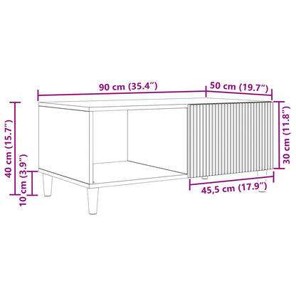 Tavolino da salotto Legno antico 90 x 50 x 40 cm | homemem39