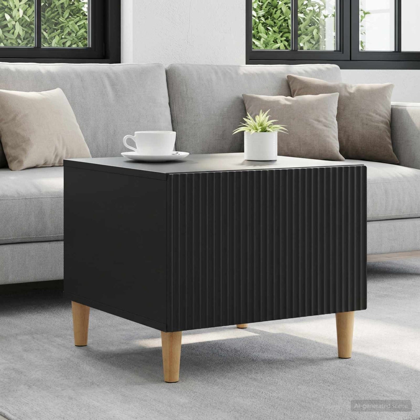 Tavolino da salotto Nero 49 x 50 x 40 cm Legno ingegnerizzato