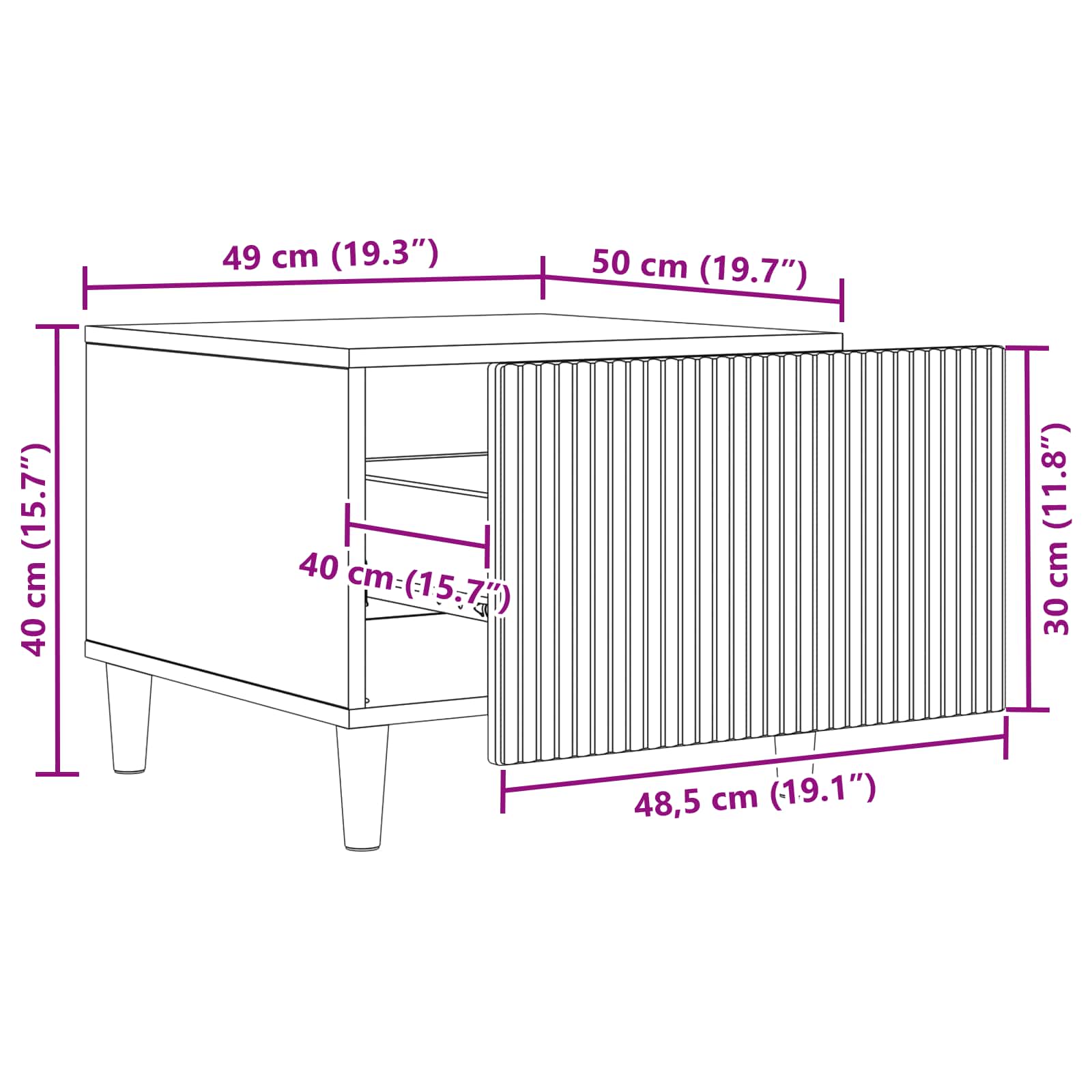 Tavolino da salotto con cassetto Rovere Sonoma 49 x 50 x 40 cm | homemem39