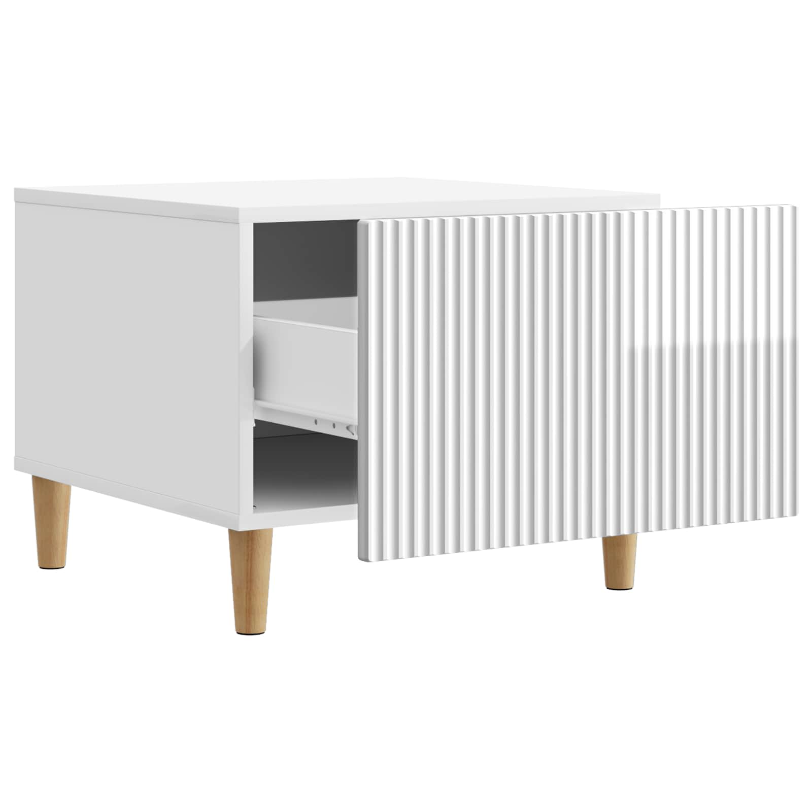 Tavolino da salotto con cassetto Bianco Lucido 49 x 50 x 40 cm | homemem39