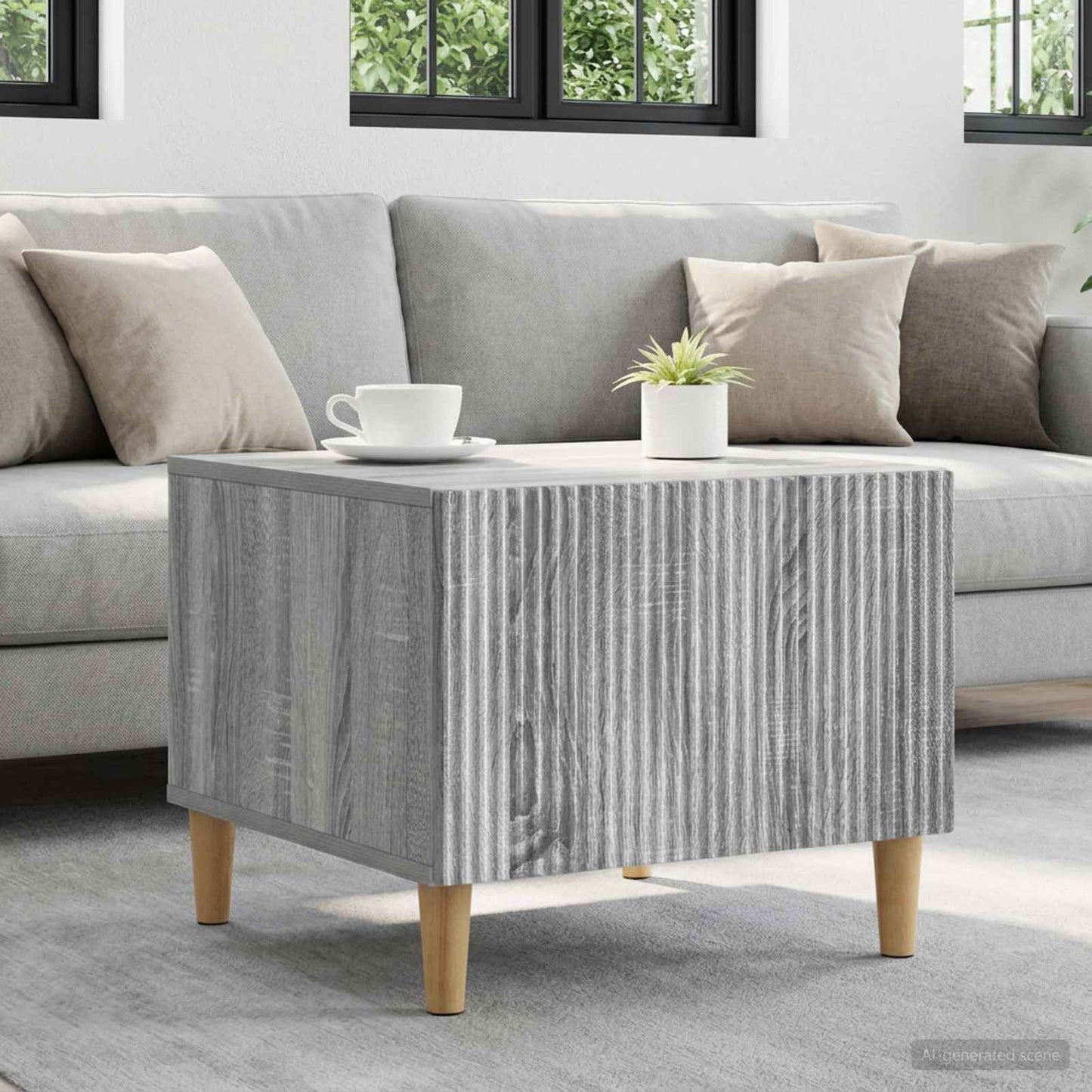 Tavolino da salotto con cassetto Grigio Sonoma 49 x 50 x 40 cm