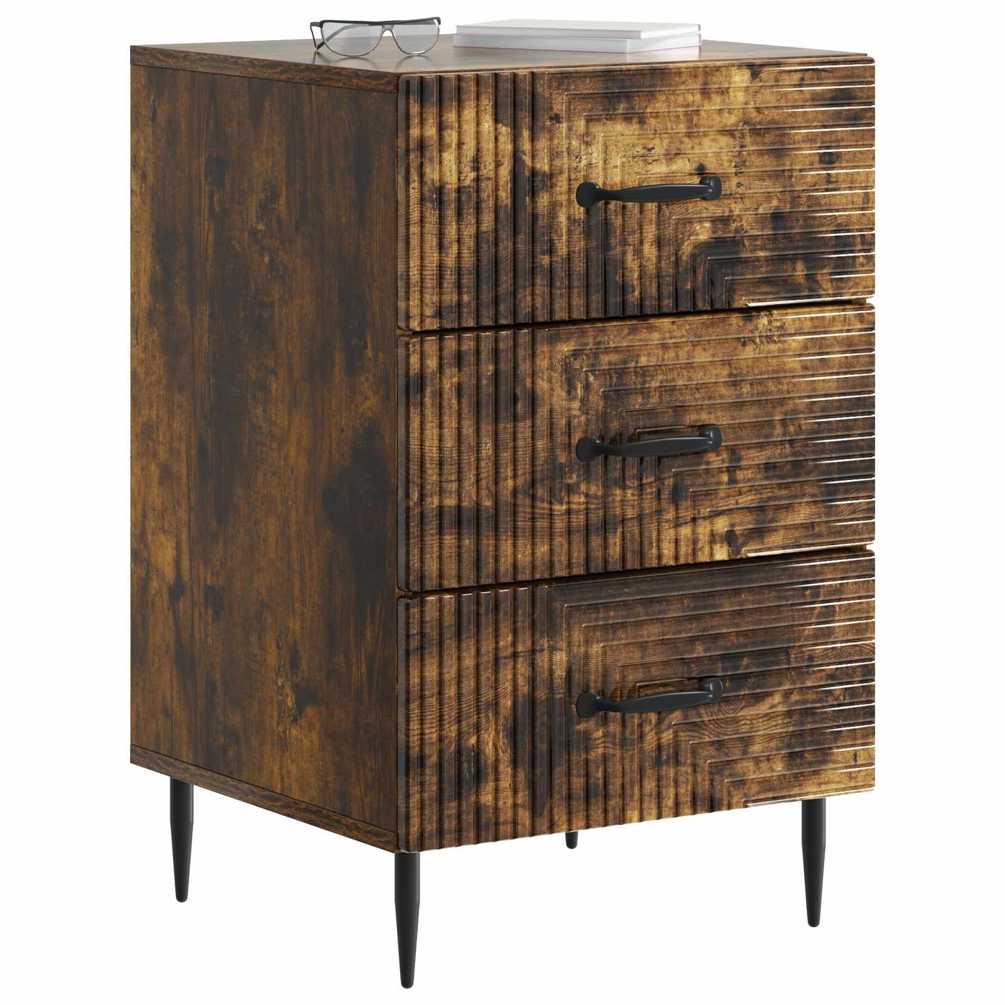 Armadio da Notte con cassetto Rovere Fumo 43 x 41 x 66,5 cm | homemem39