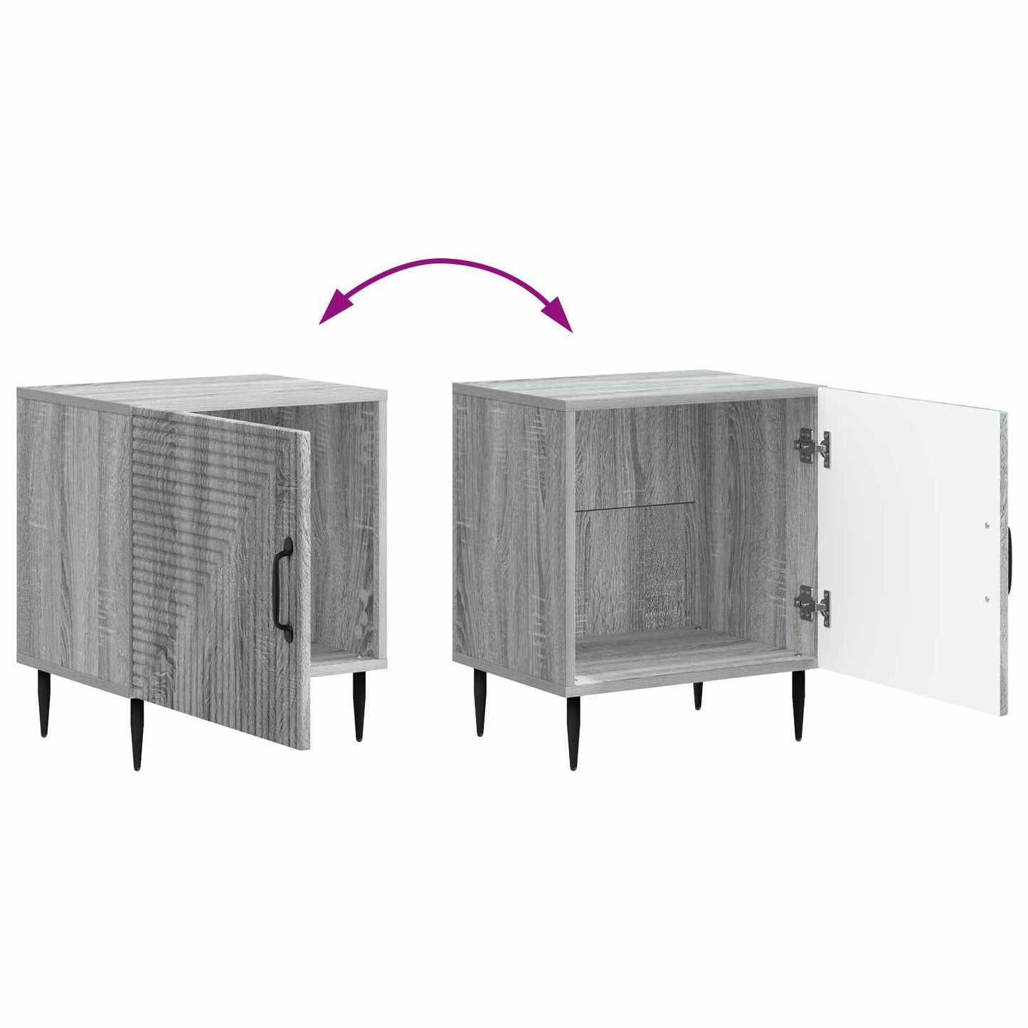 Armadio da Notte Grigio Sonoma 43 x 34,5 x 50 cm | homemem39
