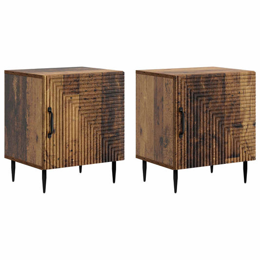 Armadio da Notte 2 pcs Legno antico 43 x 34,5 x 50 cm