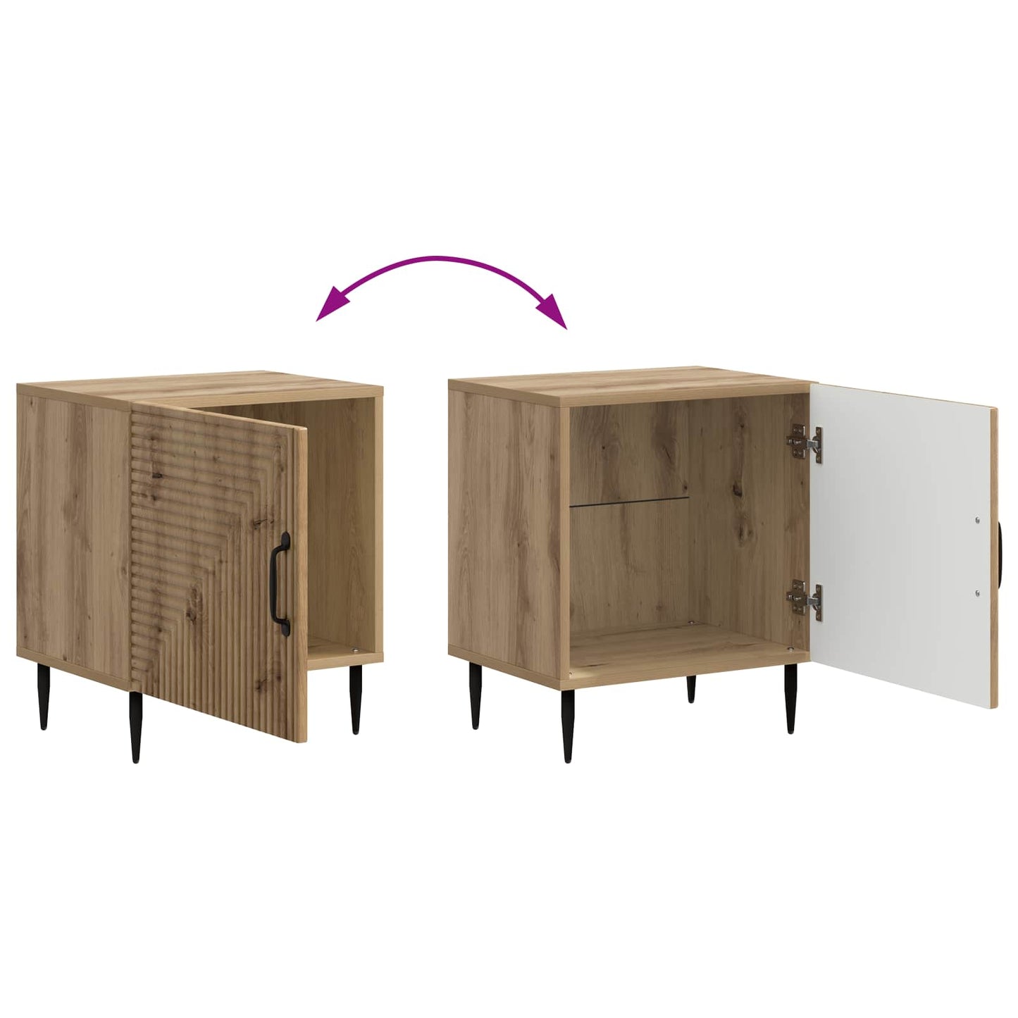 Armadio da Notte Rovere Artigianale 43 x 34,5 x 50 cm | homemem39
