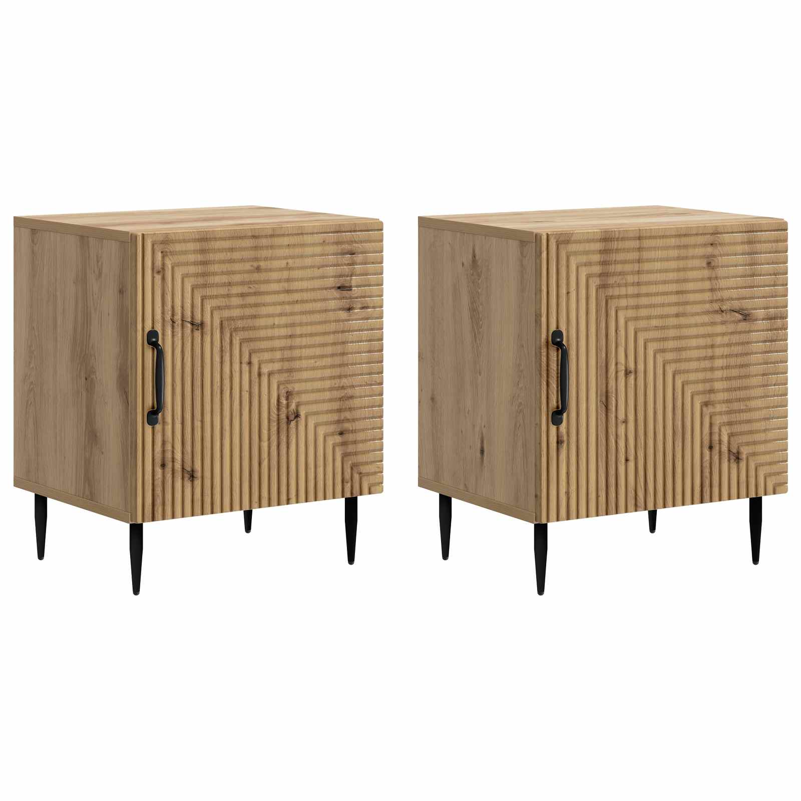 Armadio da Notte 2 pcs Rovere Artigianale 43 x 34,5 x 50 cm | homemem39