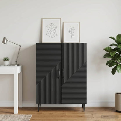 Credenza Nero 66 x 34,5 x 89,5 cm Legno ingegnerizzato