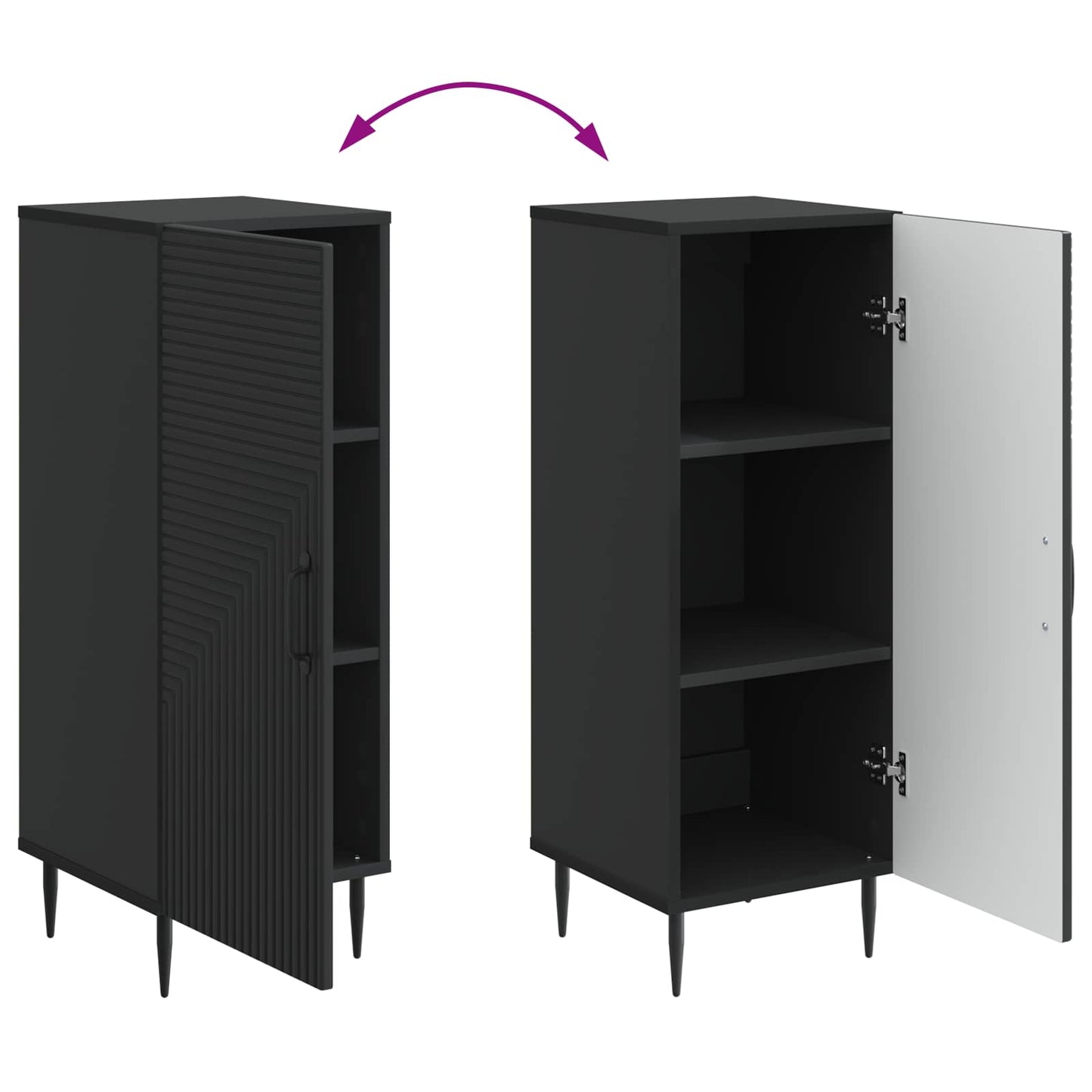 Credenza Nero 33 x 34,5 x 89,5 cm Legno ingegnerizzato