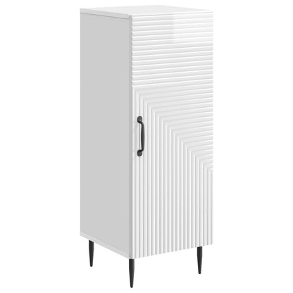 Credenza Bianco Lucido 33 x 34,5 x 89,5 cm Legno ingegnerizzato
