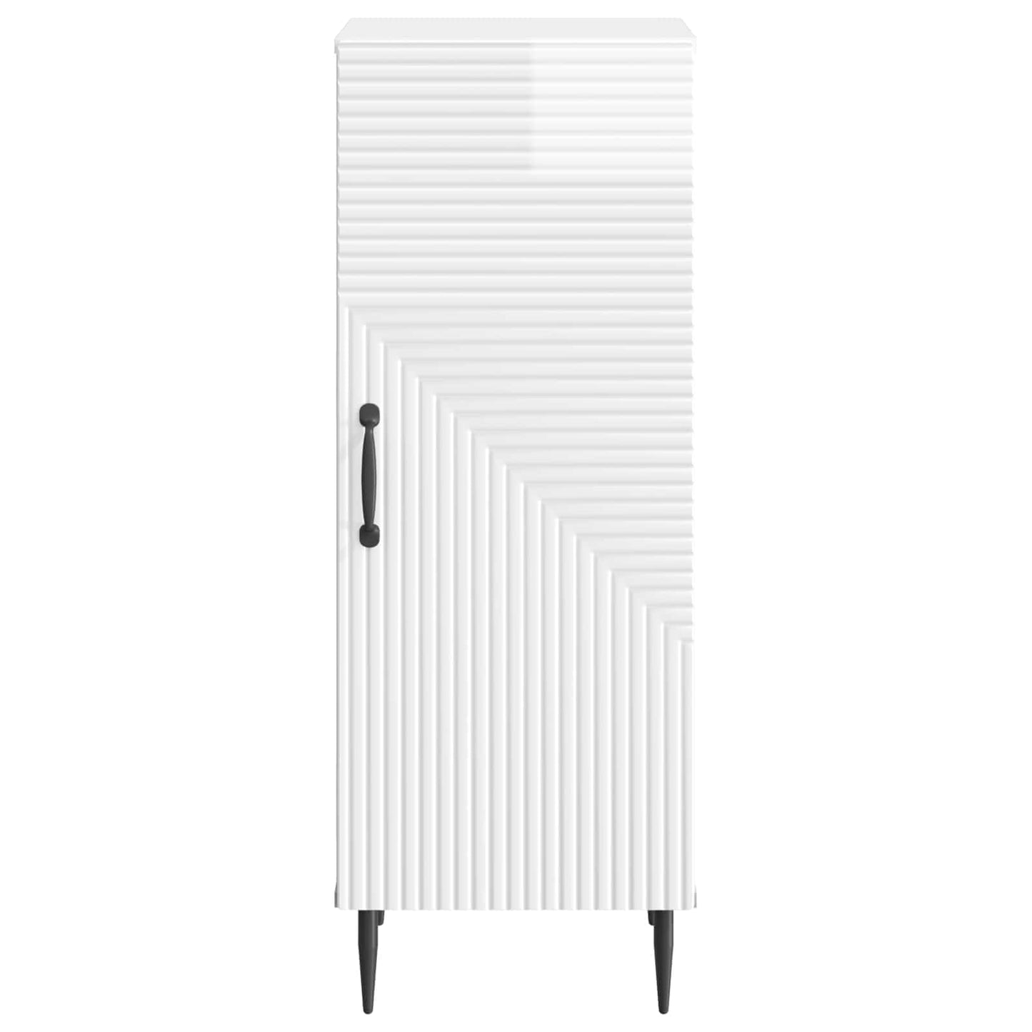 Credenza Bianco Lucido 33 x 34,5 x 89,5 cm Legno ingegnerizzato