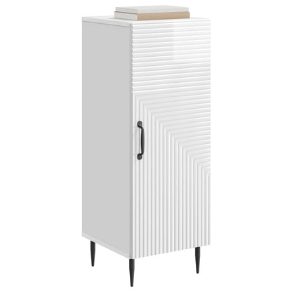 Credenza Bianco Lucido 33 x 34,5 x 89,5 cm Legno ingegnerizzato