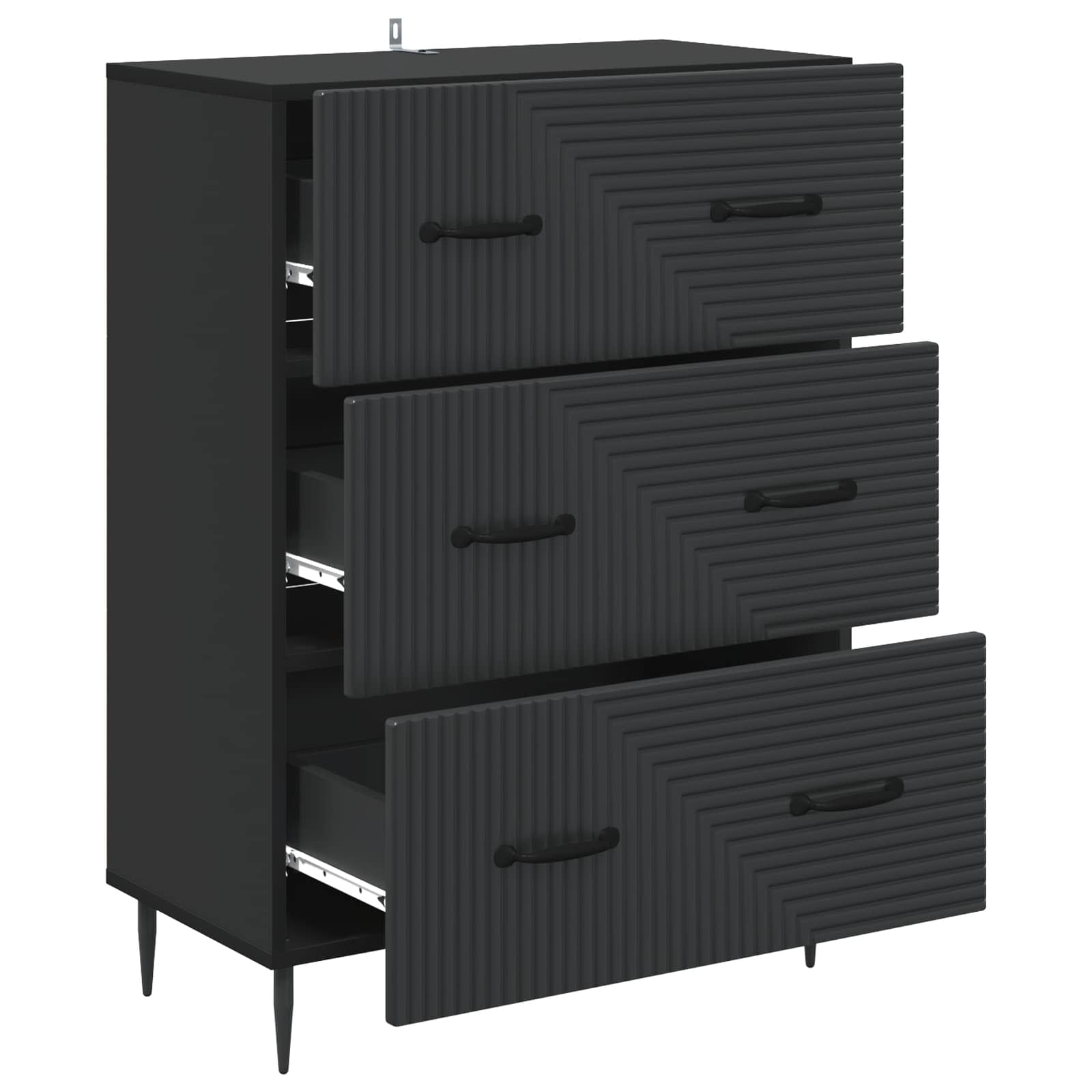 Mobile con Cassetti Nero 66 x 34,5 x 89,5 cm | homemem39