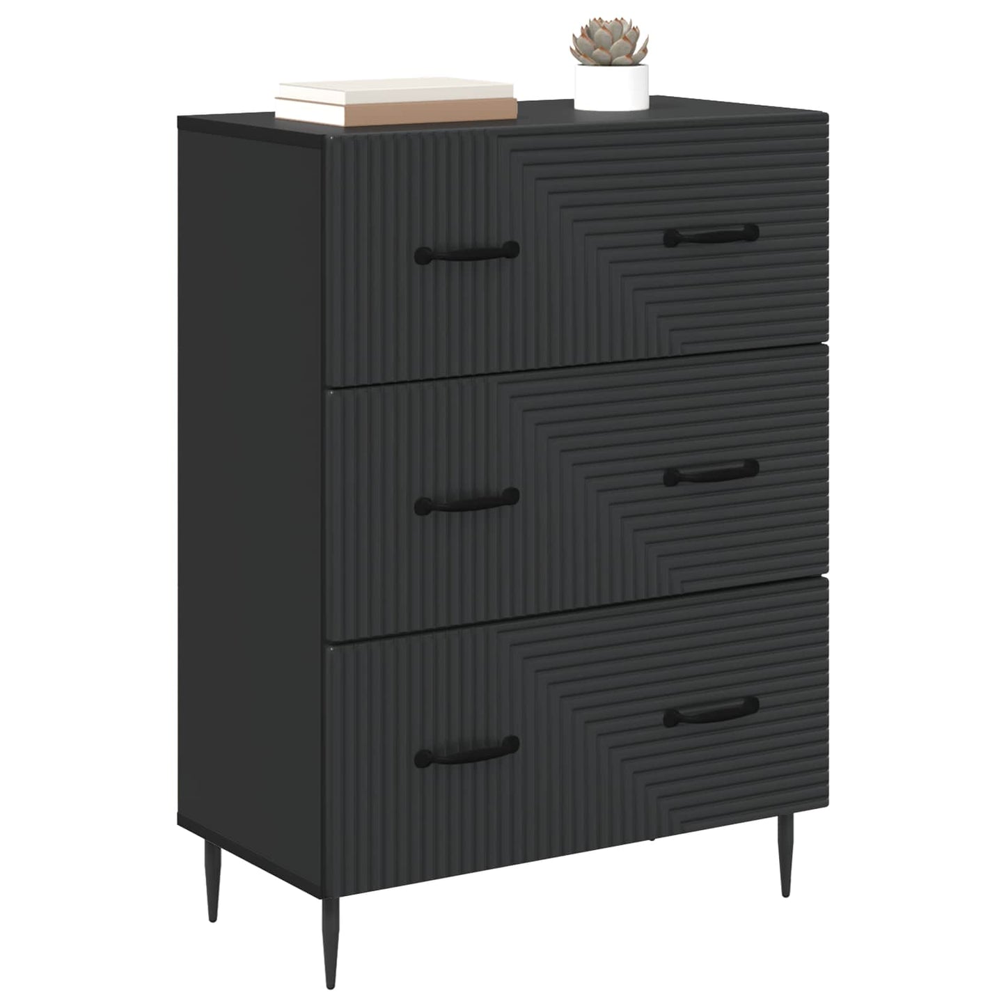 Mobile con Cassetti Nero 66 x 34,5 x 89,5 cm | homemem39