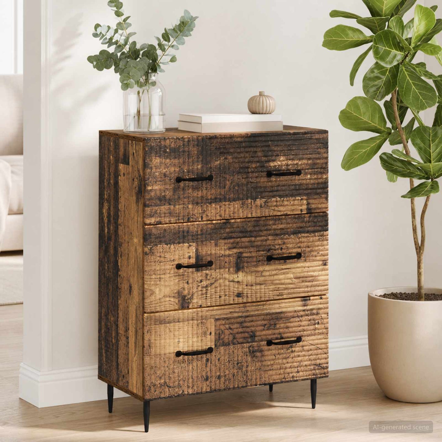Mobile con Cassetti Legno antico 66 x 34,5 x 89,5 cm