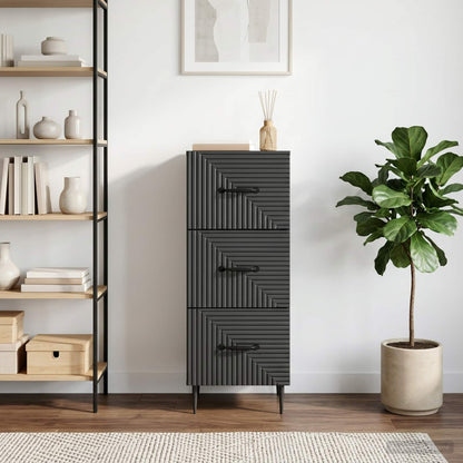 Mobile con Cassetti Nero 33 x 34,5 x 89,5 cm
