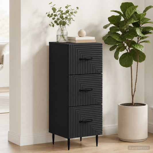 Mobile con Cassetti Nero 33 x 34,5 x 89,5 cm