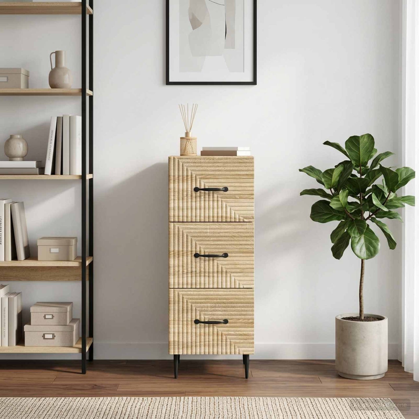 Mobile con Cassetti Rovere Sonoma 33 x 34,5 x 89,5 cm