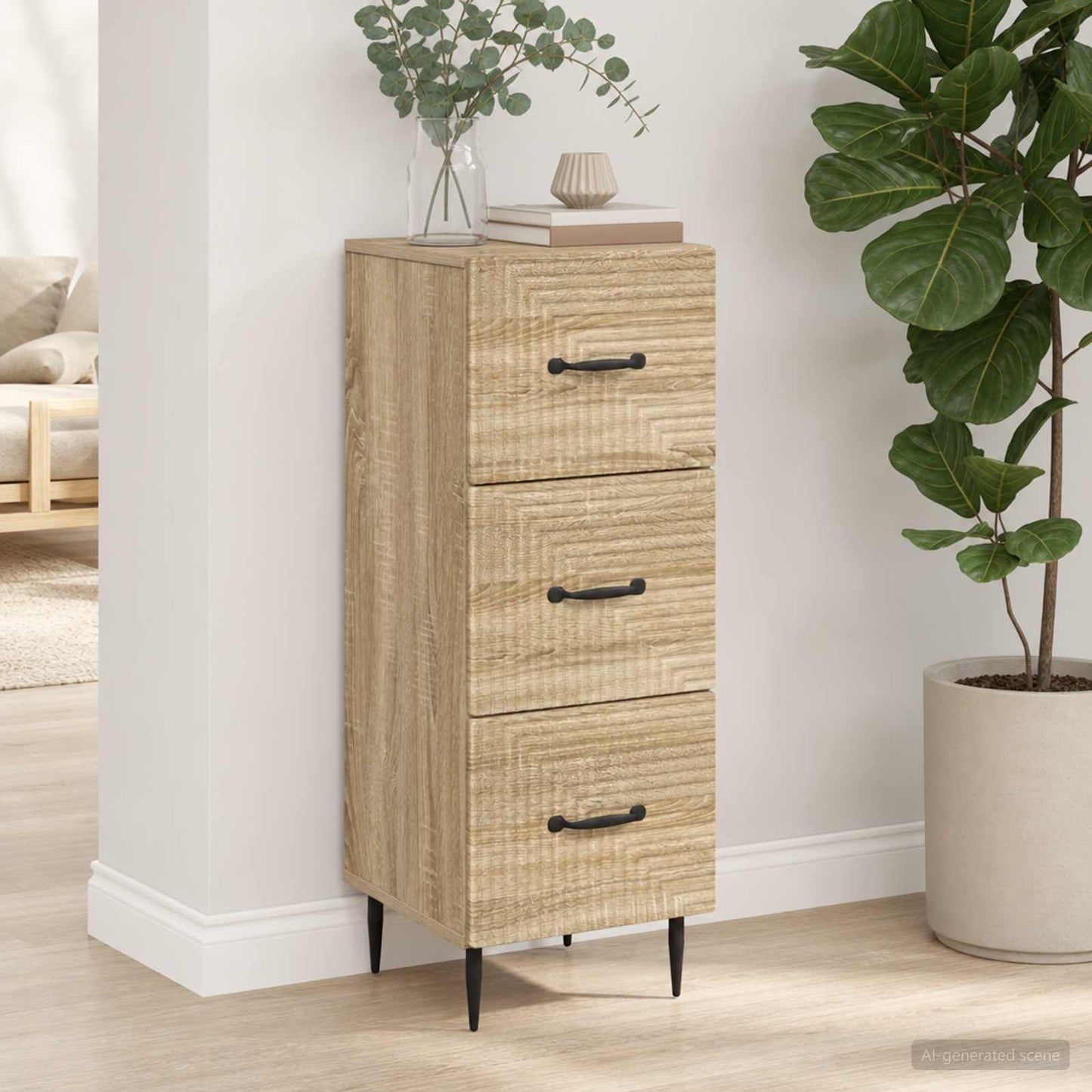 Mobile con Cassetti Rovere Sonoma 33 x 34,5 x 89,5 cm
