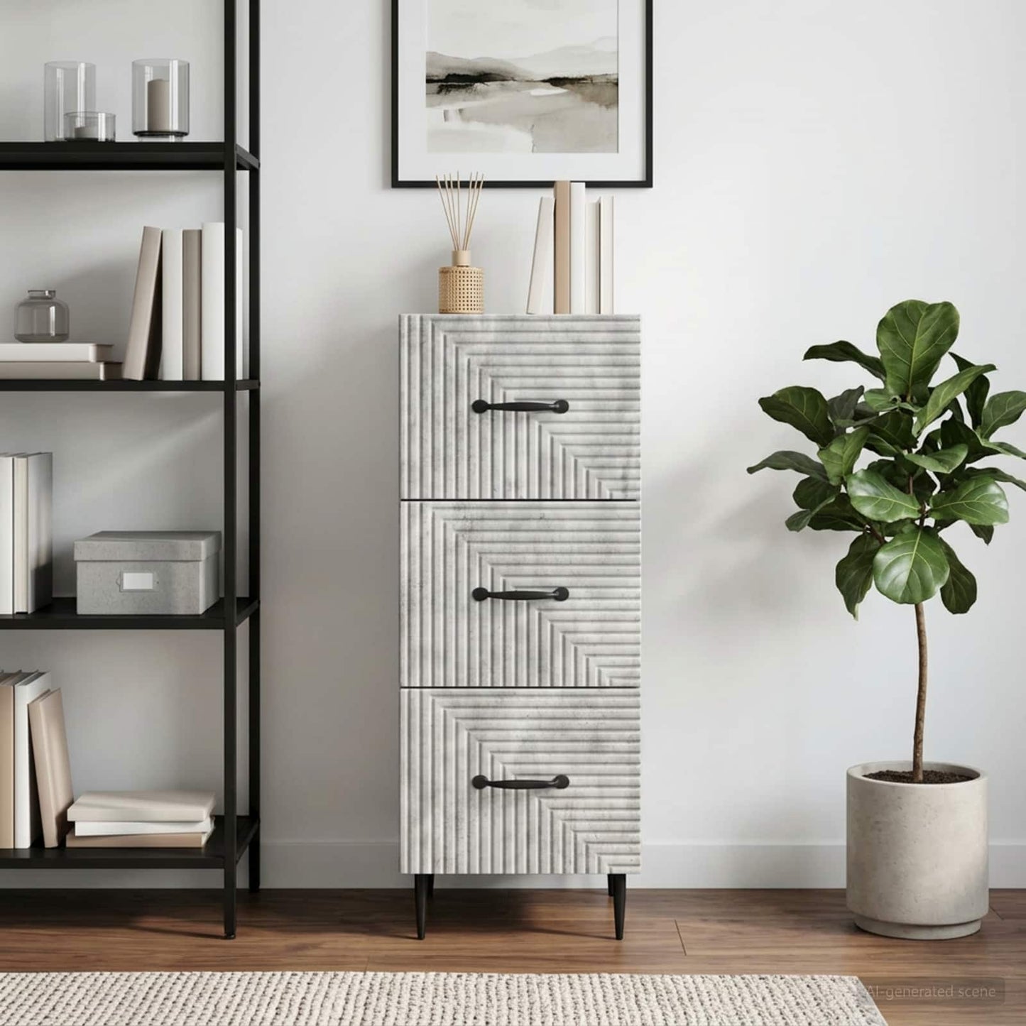 Mobile con Cassetti Grigio Cemento 33 x 34,5 x 89,5 cm