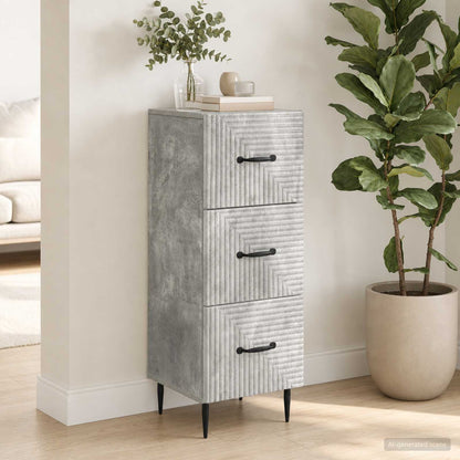 Mobile con Cassetti Grigio Cemento 33 x 34,5 x 89,5 cm