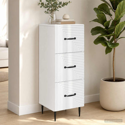 Mobile con Cassetti Bianco Lucido 33 x 34,5 x 89,5 cm