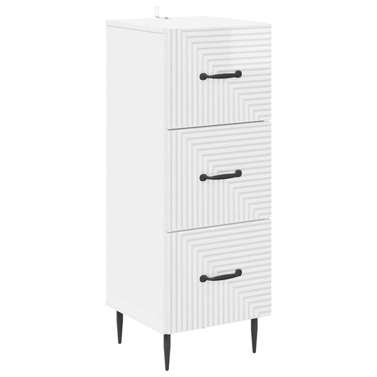 Mobile con Cassetti Bianco Lucido 33 x 34,5 x 89,5 cm