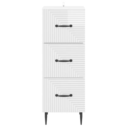 Mobile con Cassetti Bianco Lucido 33 x 34,5 x 89,5 cm