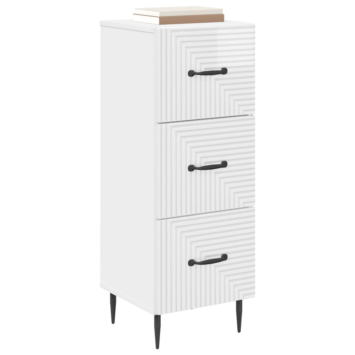 Mobile con Cassetti Bianco Lucido 33 x 34,5 x 89,5 cm