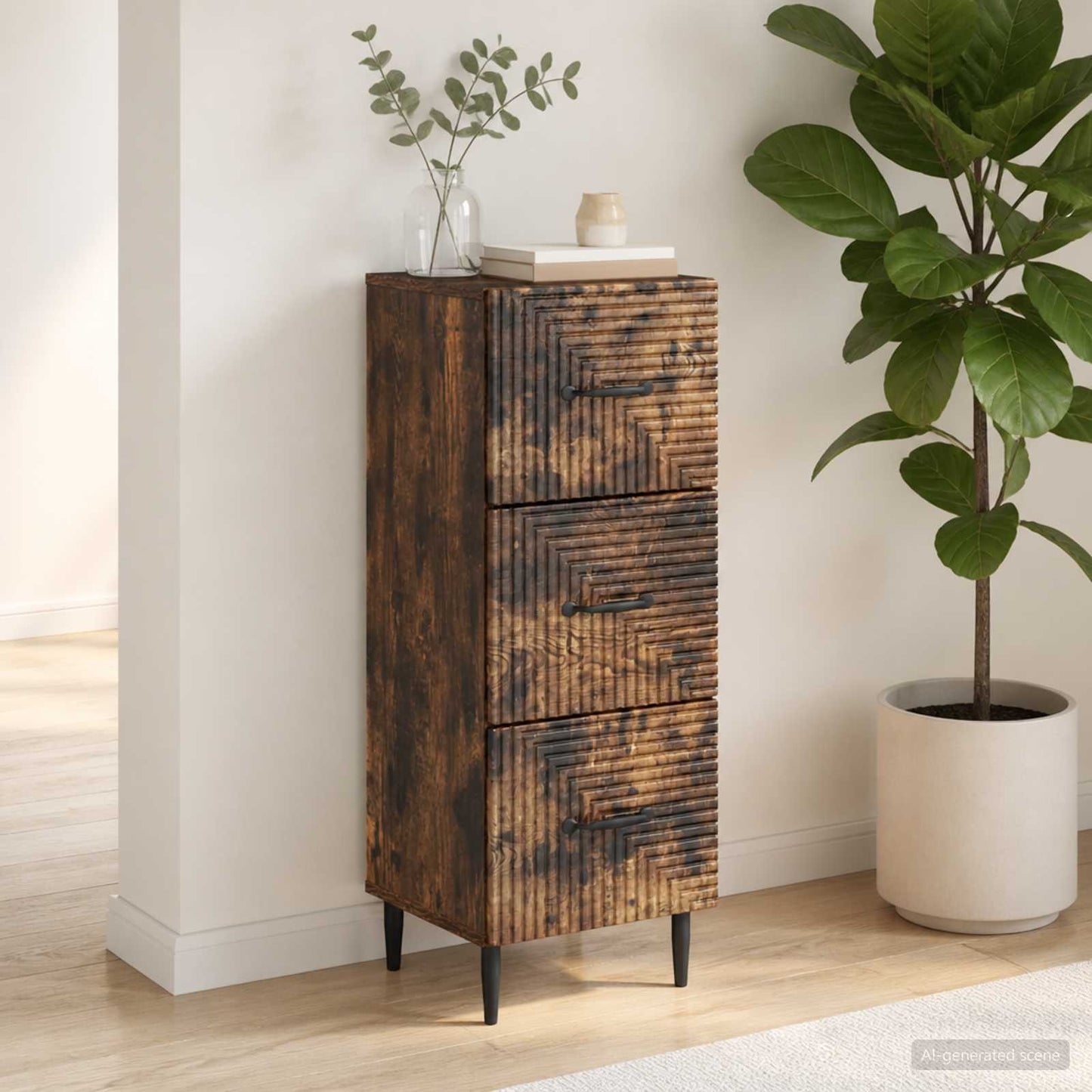 Mobile con Cassetti Rovere Fumo 33 x 34,5 x 89,5 cm