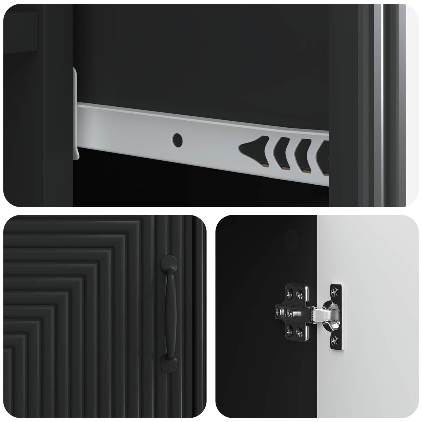 Credenza Nero 66 x 34,5 x 89,5 cm Legno ingegnerizzato