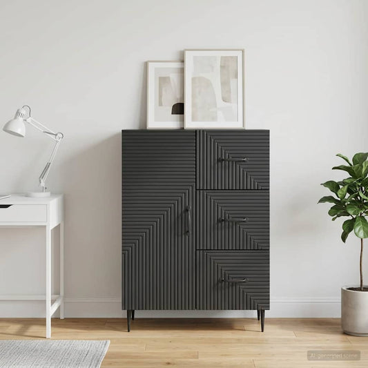 Credenza Nero 66 x 34,5 x 89,5 cm Legno ingegnerizzato