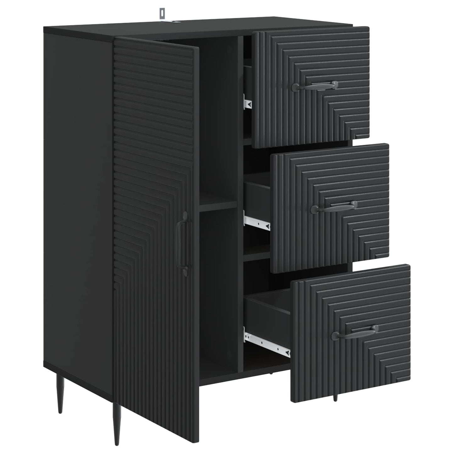 Credenza Nero 66 x 34,5 x 89,5 cm Legno ingegnerizzato | homemem39