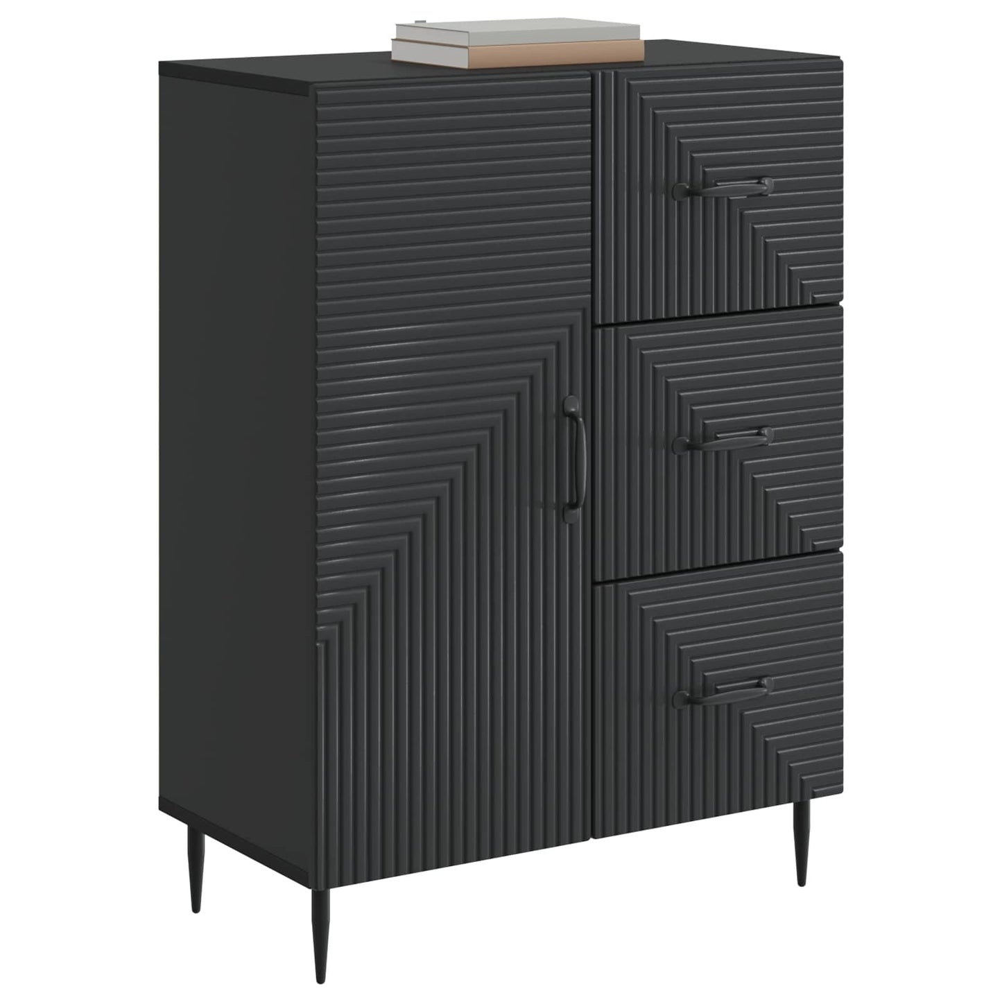 Credenza Nero 66 x 34,5 x 89,5 cm Legno ingegnerizzato
