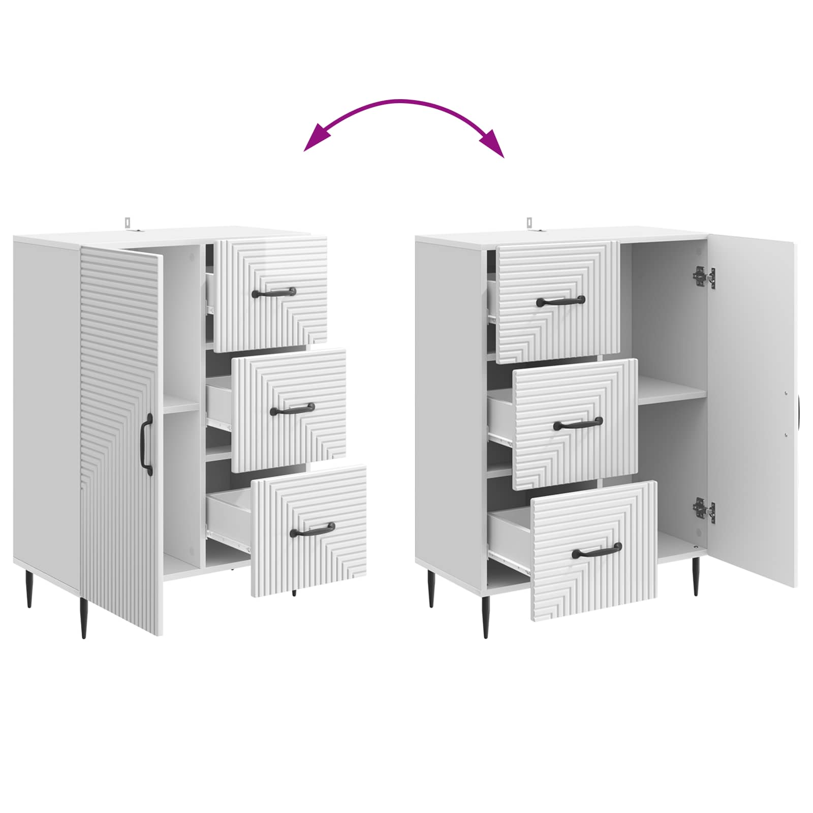 Credenza Bianco Lucido 66 x 34,5 x 89,5 cm Legno ingegnerizzato | homemem39