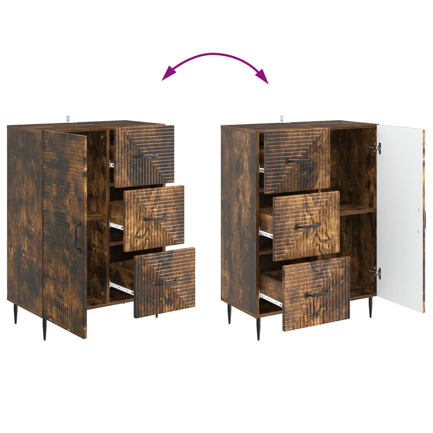 Credenza Rovere Fumo 66 x 34,5 x 89,5 cm Legno ingegnerizzato | homemem39
