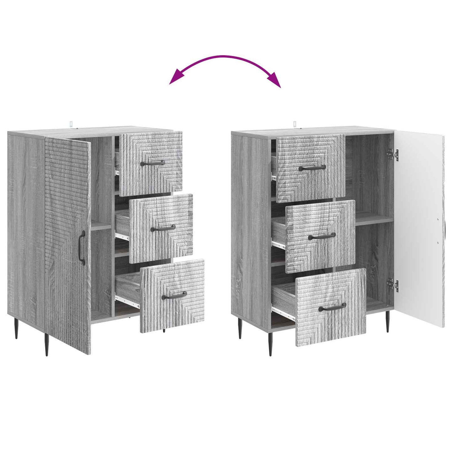 Credenza Grigio Sonoma 66 x 34,5 x 89,5 cm Legno ingegnerizzato | homemem39
