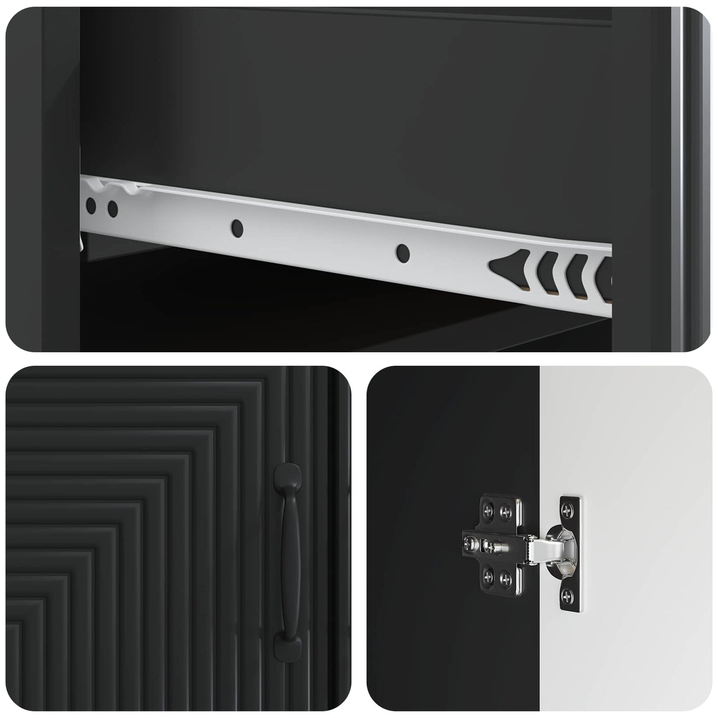 Credenza Nero 66 x 34,5 x 89,5 cm Legno ingegnerizzato